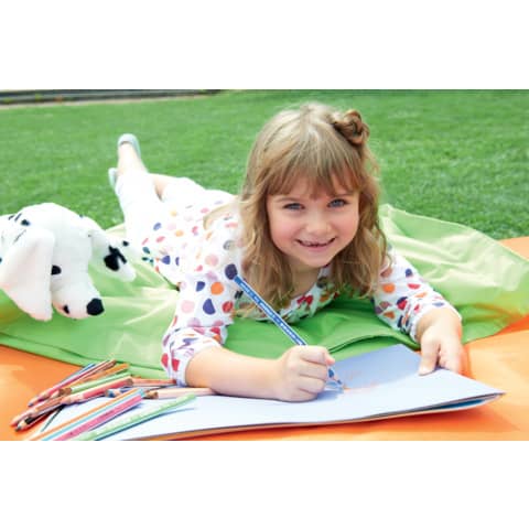 Matite colorate ergonomiche Stabilo Trio thick - mina 4,2 mm - colori assortiti Astuccio da 18 + temperino - 203/2-18